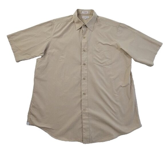World Famous Rino Brand Eck Unltd Short Sleeve Shirt Men's XL Brown Check EUC LN - Picture 1 of 14